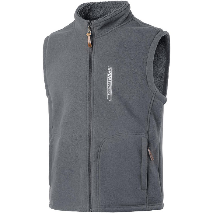 Чоловічий флісовий жилет з високим коміром для активного відпочинку, теплий зимовий жилет, чоловічий жилет з кишенями на блискавці, з підкладкою (сірий, 3XL)