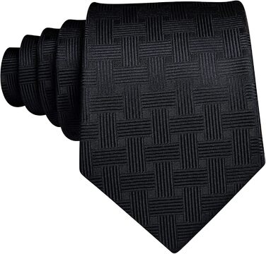 Набір краваток Barry.Wang з шовком та квітковим візерунком: краватка, запонки, нагрудна хустинка (чорний)