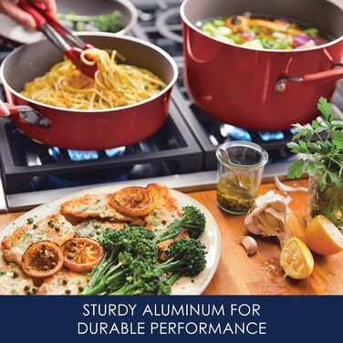 Набір посуду Rachael Ray Cucina Nonstick, 12 предметів, лавандовий (вишнево-червоний)
