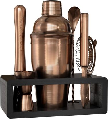 Набір шейкерів для коктейлів Highball & Chaser: професійний барний набір для приготування коктейлів + E-book з 30 рецептами, антична мідь