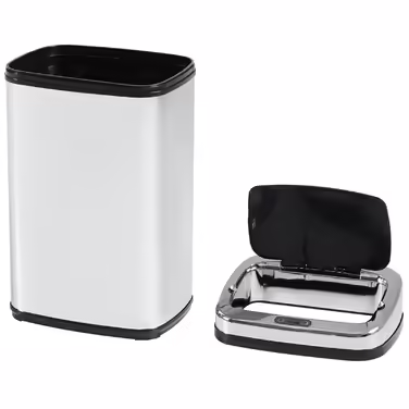 HOMCOM Automatic Sensor Trash Can 30L with IR Sensor, Square, Stainless Steel, Optional Inner Bucket for Hygienic Waste Management