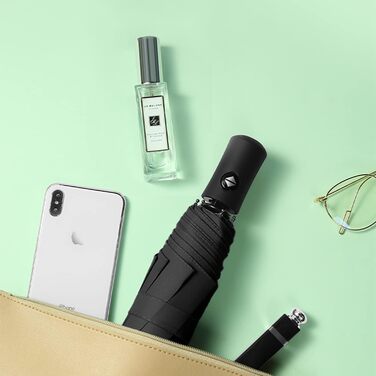 Шкільний парасолька Rseuphiee: стійкий до вітру, автоматичний, компактний, чорний, для дорослих та дітей