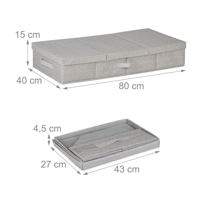 Set of 2 Under-Bed Storage Boxes with Lid