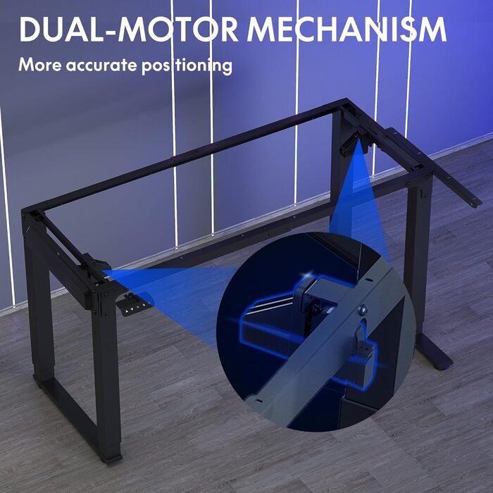 Adjustable Height Desk (180x110cm) - L-Shaped Standing Desk with Dual Motor & Memory Function (White/Black)