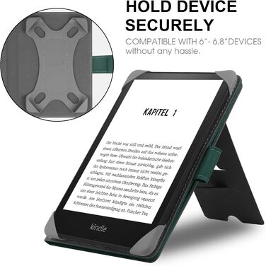 Чохол для електронних книг Kobo, Pocketbook, Tolino, Sony, Kindle, Kobo Clara HD/2E: шкіряний, з підставкою, зелений