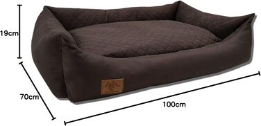 Odolplusz XXL - Dog Bed for Large Dogs - Dog Cushion - Dog Sofa with Reversible Cushion | Removable and Washable Cover [ 100x70cm, Brown ]