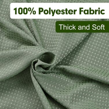 Штора для душу Waffel 183x198 см - текстильна, поліестер, з магнітами, 12 кілець, непрозора, водовідштовхувальна, для ванної кімнати (зелена)