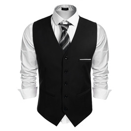 Костюмний жилет чоловічий COOFANDY, Slim fit, чорний, для вечірки та офісу