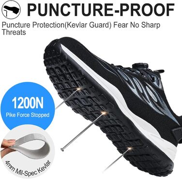 Черевики робочі захисні чоловічі жіночі легкі спортивні дихаючі з металевим носком унісекс 36-46EU (43 EU, сірий, на кнопці)