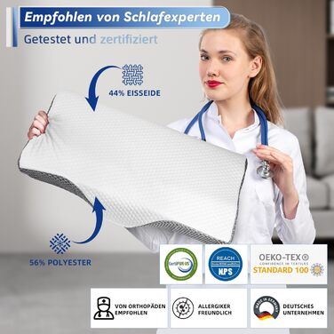 IDEA Pillow Neck Pain Relief, Ergonomic Orthopedic Pillow Neck Support, Memory Foam Pillow for Side, Back & Stomach Sleepers, Anti-Snoring Pillow for Men Women (62 * 34.5 * 12/8CM)