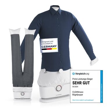 CLEANmaxx Автоматичний випрямляч сорочок | Замінює праску, відпарювач, steamer | Пристрій для випрямлення сорочок, блузок та штанів | Інноваційний та ефективний (з насадкою для штанів, рожевий)