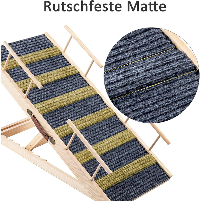 Східці для собак Hunderampe: дерев'яна, складна, регульована, до 100 кг, 30-60 см