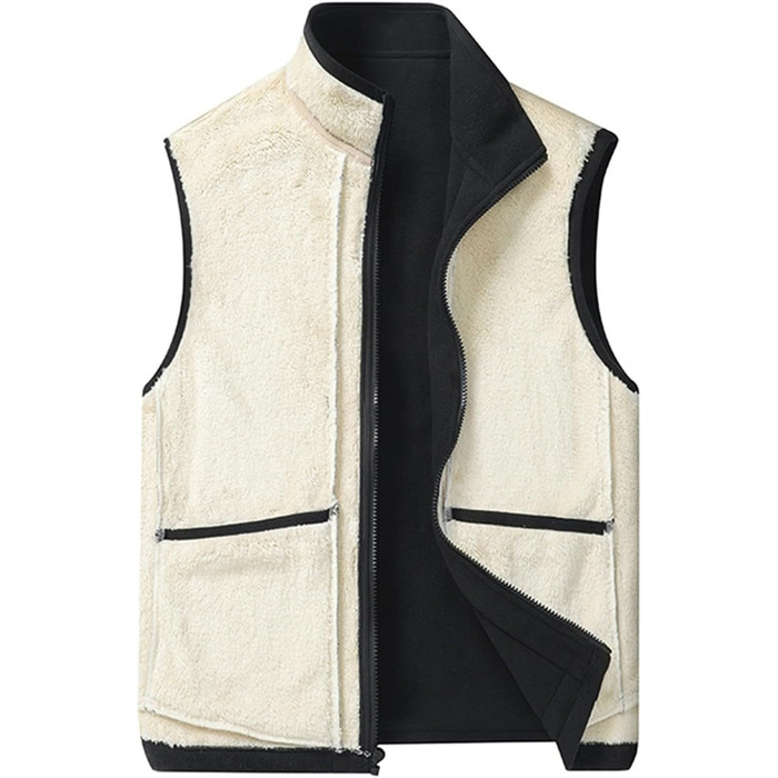 Чоловіча флісова жилетка та бодівармер, тепла жилетка, зимова терможилетка, флісова жилетка, бодівармер на блискавці, смарт-жилетка, безрукавна куртка 5XL чорного кольору