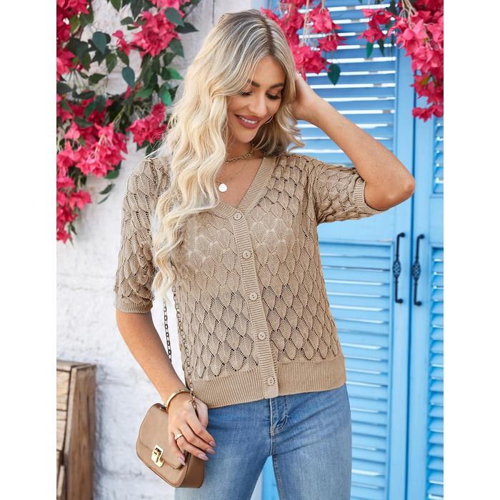 Кардиган жіночий Grace Karin короткий, кашеміровий, оливковий (Khaki), розмір XL. Болеро з ґудзиками