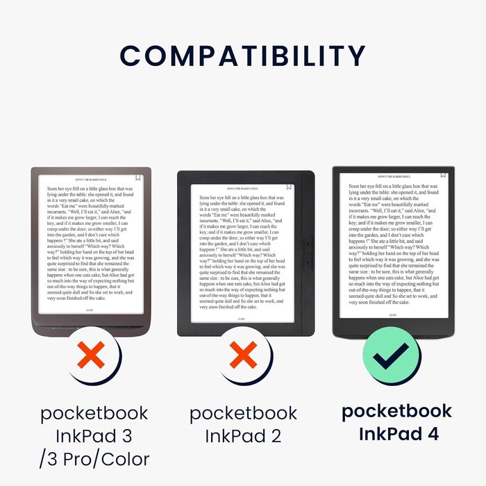 Чохол-книжка kwmobile для Pocketbook InkPad 4/Color 3/Color 2, Vivlio InkPad 4 - Чохол для eReader, Magnolien Taupe Weiß Blaugrau (жінка читає)