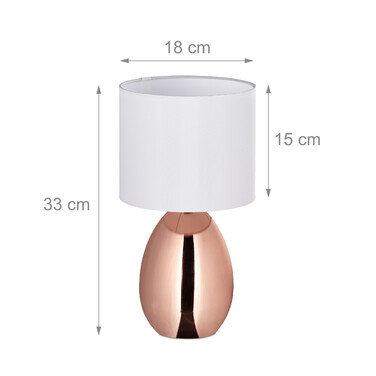Relaxdays Table Lamp Metal & Fabric