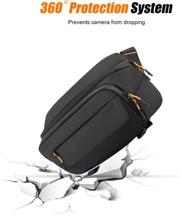 Чорна фотосумка Cwatcun для фотографів з кріпленням для штатива, водонепроникна (M)