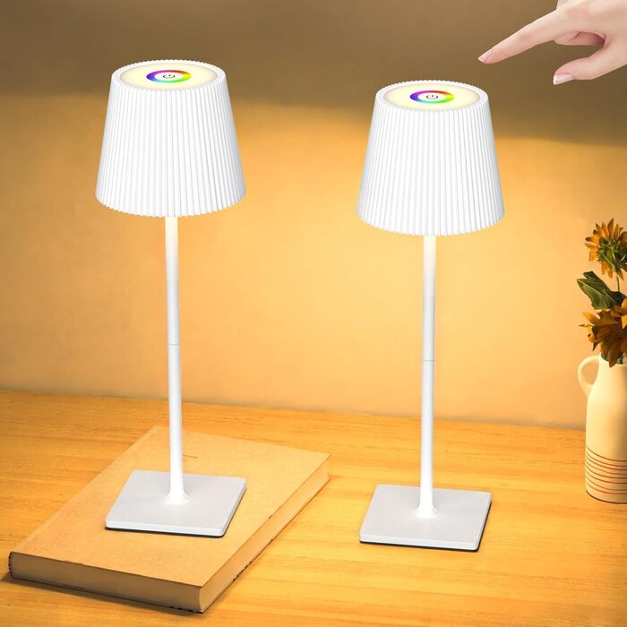 LED настільна лампа Skelo бездротова диммируемая сенсорна з регулюванням висоти, 3 режими кольору, IP54, 4000mAh, USB-C, метал, чорна