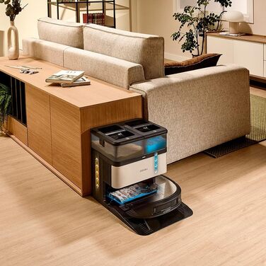 Робот-пилосос та робот-мийник Cecotec Conga Z100 X-Treme з автопорожненням та керуванням через додаток. Лазерна навігація, інтерактивне картування, 15000Pa, 240 хв автономної роботи, знімне моп, база з 3 баками