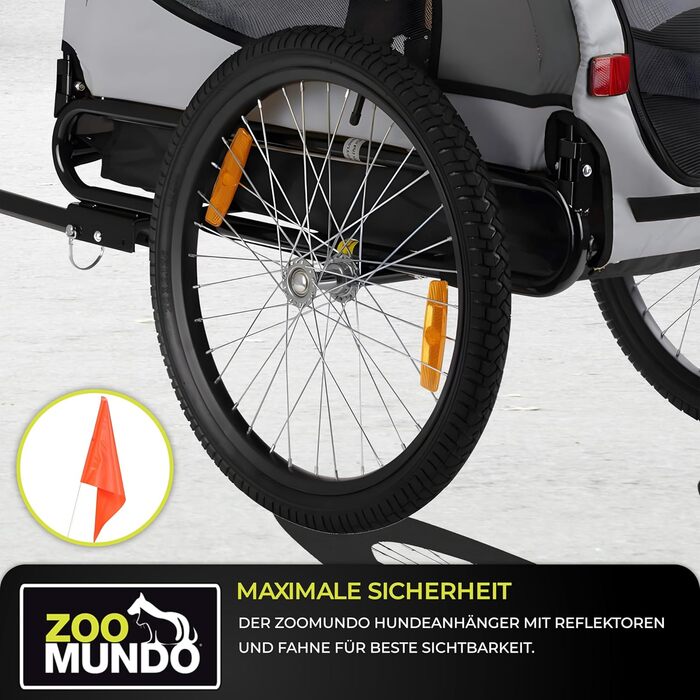 Причіп для велосипеда Zoomundo Buddy для собак, блакитний (сірий)