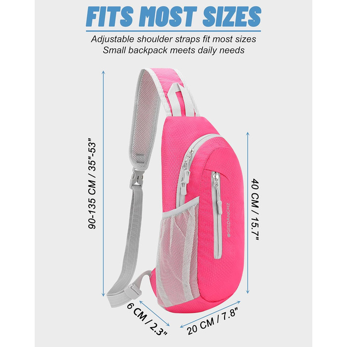 Сумка через плече для чоловіків та жінок, слинг-сумка, водонепроникна сумка через плече для подорожей, прогулянок, активного відпочинку, кросбоді-сумка, нагрудна сумка, спортивна сумка