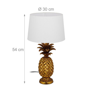 Relaxdays Pineapple Table Lamp, Gold