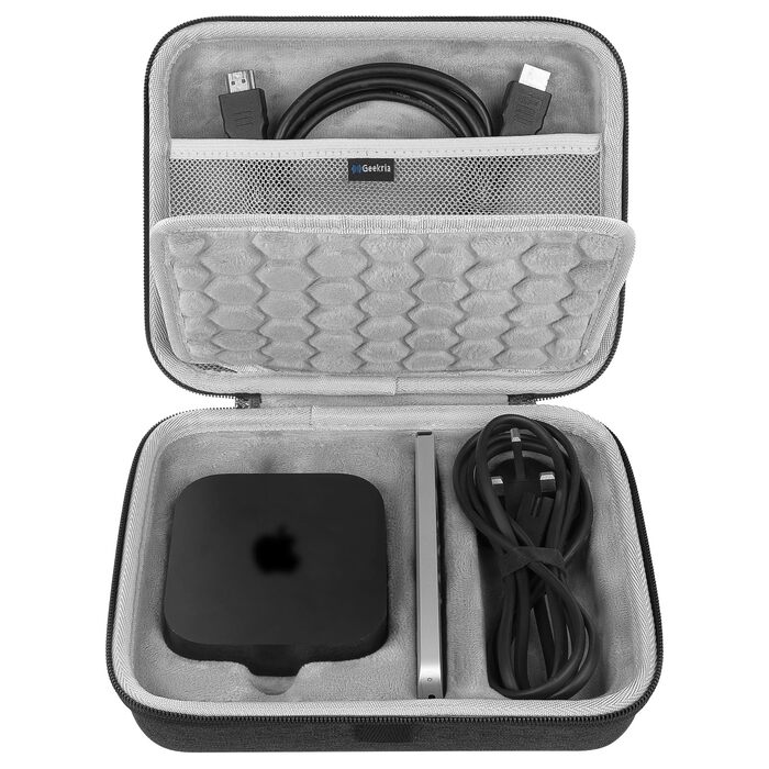 Жорсткий захисний кейс-чохол Geekria для Apple TV 4K (2024, 2022, 2021) та Siri Remote, темно-сірий