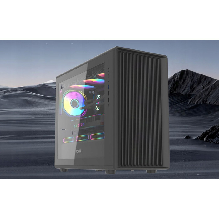 Корпус для комп'ютера DarkFlash DB460M Big Tower m-ATX, загартоване скло, чорний, USB 3.0