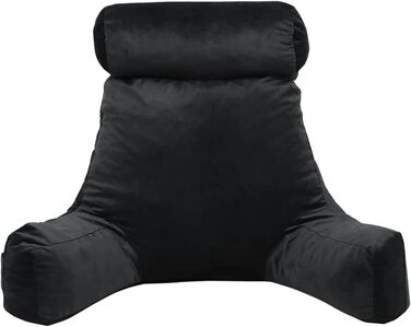 Подушка для читання Bananair - м'яка та комфортна, з підлокотниками та ергономічною спинкою (чорна)