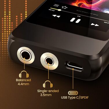 Hi-Res MP3 плеєр HIFI WALKER H20 Pro з Bluetooth, 64GB, Dual ESS DAC, 4.4мм збалансований вихід, 3.2