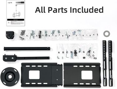 Suptek Height Adjustable TV Wall Mount for LCD LED Plasma Flat Screens - Tilting & Swivel (37-75 inch)