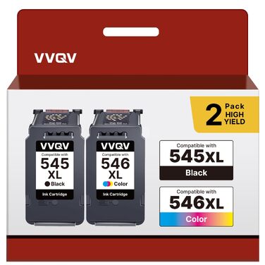 Комплект картриджів VVQV 545XL та 546XL для принтерів Canon Pixma TS3350, TS3450, TS3150, TR4650, TR4550, MG2555s (чорний та кольоровий)