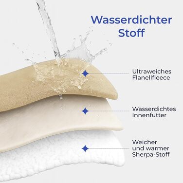 Водонепроникний коврик для собак Dreamzie 63x88 см - для дивана та ліжка - зворотний коврик з Sherpa-флісу - можна прати (Бежевий, L (127 x 152 см))