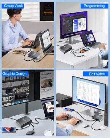 Зарядний пристрій GaN III 140W/100W USB-C 10-в-1, PD QC20W для MacBook, iPad, iPhone, HP, Samsung Galaxy та інших пристроїв