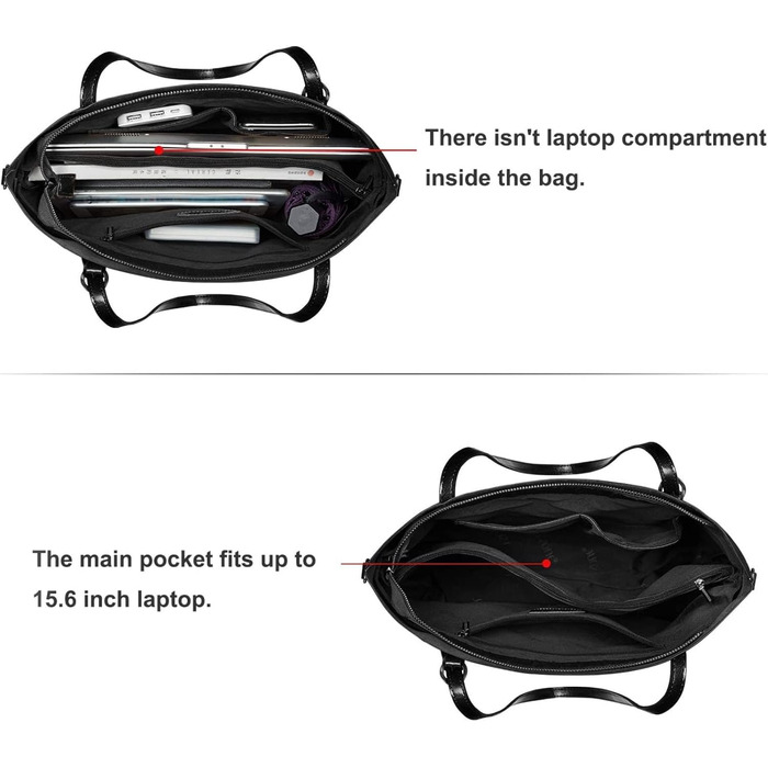 Сумка жіноча S-ZONE 3 в 1 з натуральної шкіри: шопер, сумка через плече, для ноутбука, робоча (Чорна)