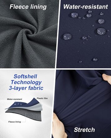 Жіноча вітровка Outdoor Ventureofthell з флісовим коміром, легка, вітронепроникна, з 4 кишенями для туризму, кемпінгу, гольфу (S, Глибокий синій)