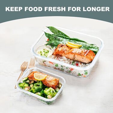 Набір скляних контейнерів KOMUEE для зберігання продуктів 10 шт., герметичні, скло, для мікрохвильовки, морозилки та духовки, без BPA, сірий