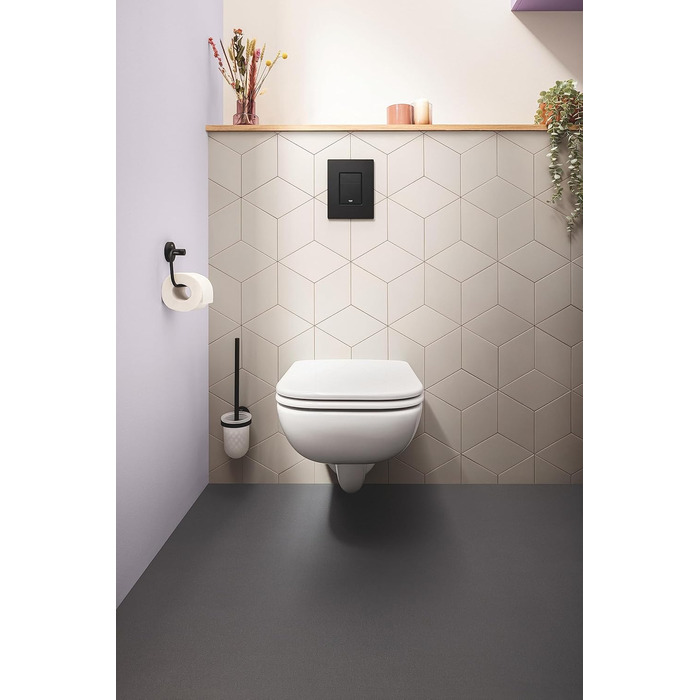Тримач для туалетного паперу GROHE Start чорний, без свердління (монтаж на клей або гвинти), 412002430