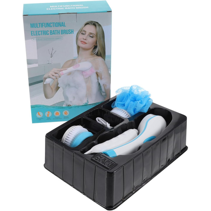 1Satz Elektrische Badebürste Mit Rotierender Bürste Multifunktionale Rückenmassage Und Gesichtswaschbürste Für Sanfte Hautreinigung Und Massage Für Entspannende Duscherlebnisse