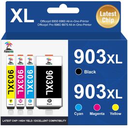 Комплект картриджів Palmtree 903XL (4 шт.) для принтерів HP OfficeJet Pro 6950, 6960, 6970 — сумісні чорнильні картриджі