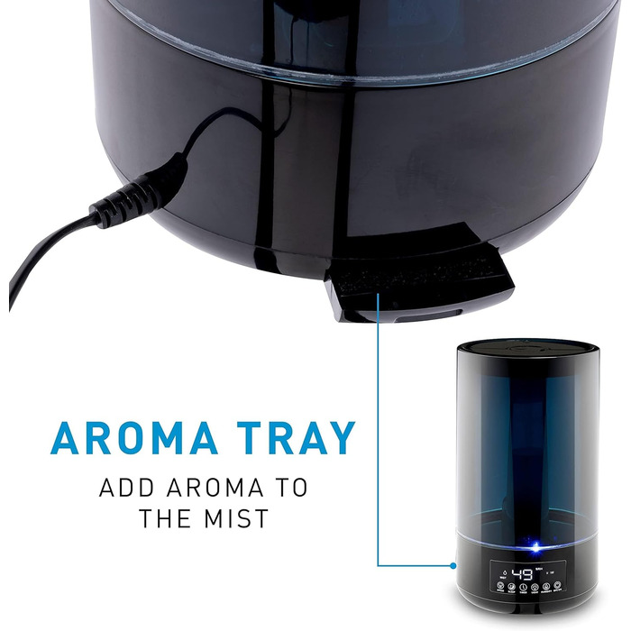 Зволожувач повітря та дифузор для ефірних олій Grundig 4,3 л з гігрометром, таймером та нічним світлом (15-35 м²)