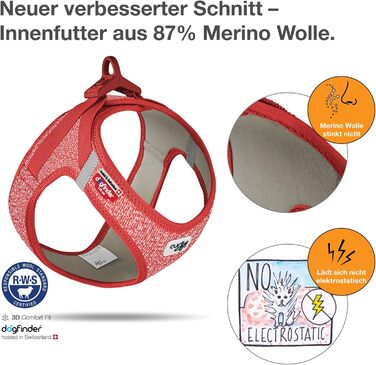 Шлейка для собак Merino curi Casp Back (2XS, Червоний)
