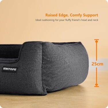 Крісло-ліжко для собак HMTOPE, 90 x 75 x 25 см, темно-сірий колір, знімний та пральний чохол