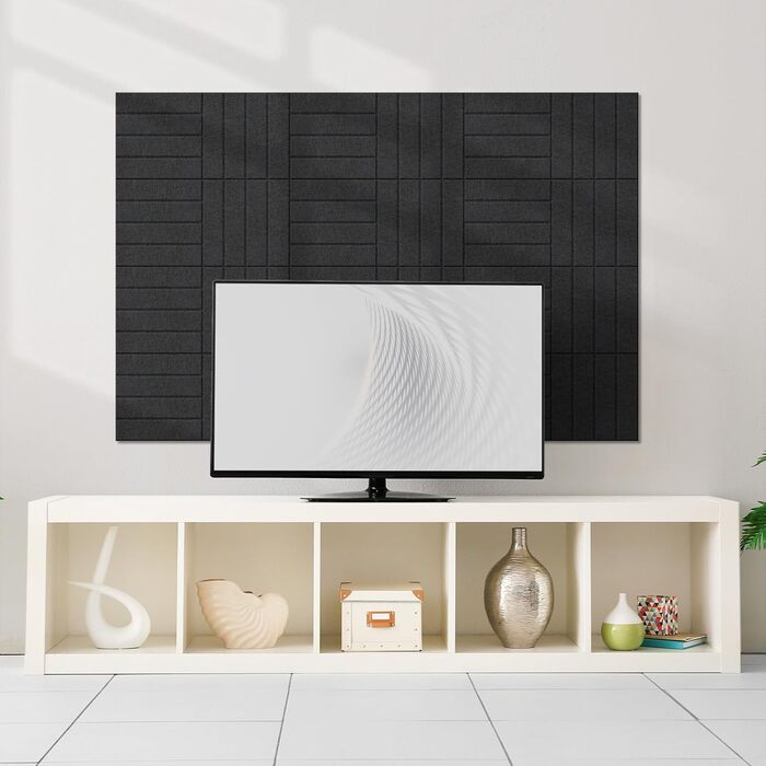 Акустичні панелі Vieshful самоклеючі, 30x30x1 см, звукопоглинаючі стінові панелі з фетру для студії, дому та офісу, чорний колір, 10 шт