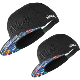 Кепка Snapback Nebelkind для чоловіків та жінок, унісекс, регульована, стильна, streetwear, бейсболка з прямим козирком, ретро (чорний, багатокольоровий)