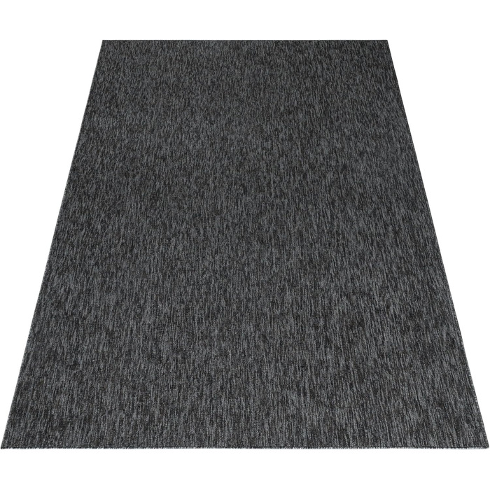 Килимок для вітальні HomebyHome 120x170 см, антрацит, однотонний, з ефектом меланжу, для спальні, короткий ворс, м'який, легкий у догляді, можна прати, для кухні, їдальні
