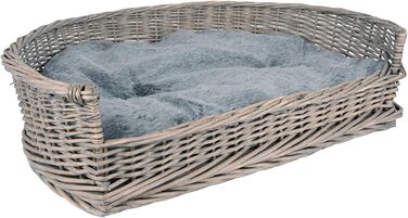 Крізьо для собак та котів UNU, плетений з лози та ротангу, сірий, 61 x 44,5 x 15,5 см (XL)