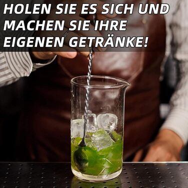 Тренажер для коктейлів YUNAI з нержавіючої сталі, 30 см, довга ручка, спіральний дизайн, для шейкерів, барний ложка (сріблястий)