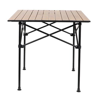 Складаний садовий/туристичний столик Ondis24 з алюмінію, 71 x 69.5 x 67.5 см, коричневий. Максимальне навантаження: 50 кг