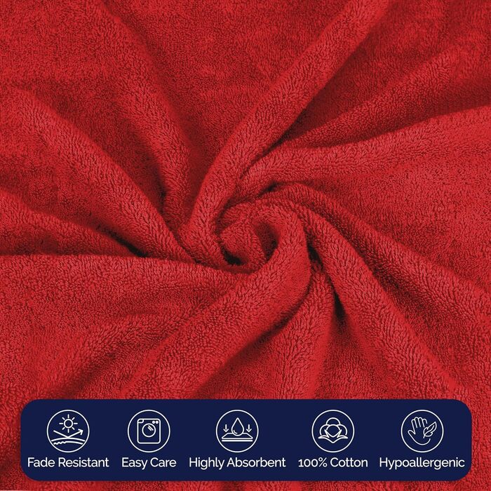 Набір рушників Elegant Comfort Premium Cotton з турецької бавовни, 6 предметів (2 банні, 2 для рук, 2 маленькі), червоний